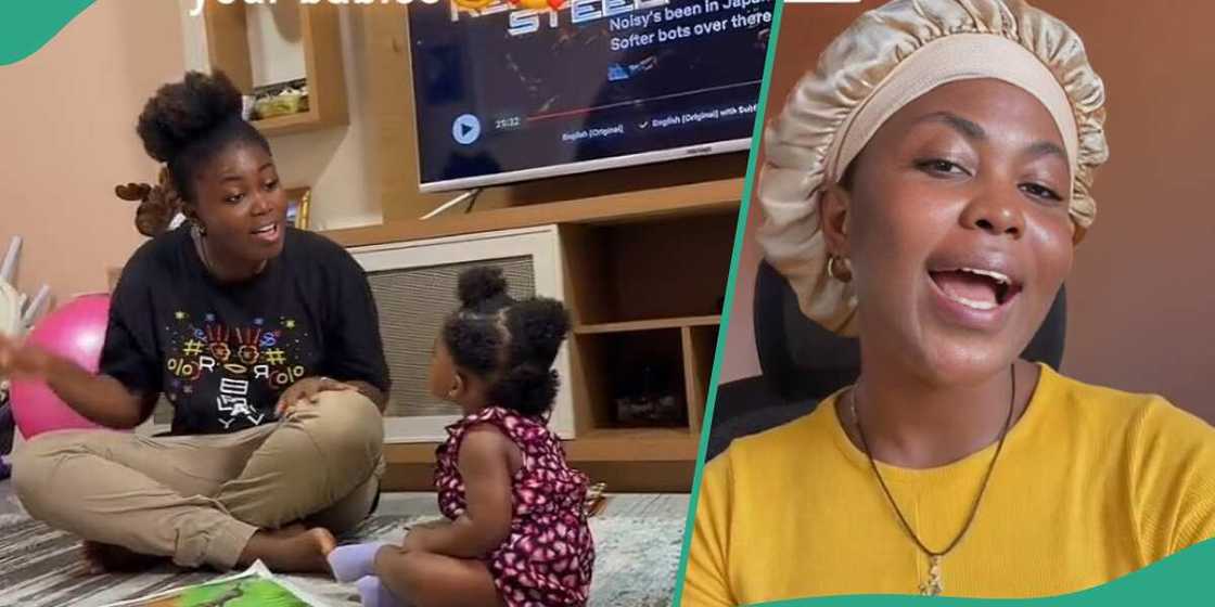 Nigerian mother reads to her little kid Nigerian mother reads to her little kid