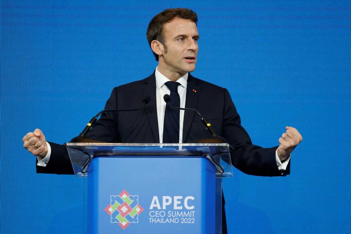 Macron said a coordinated response was needed to tackle the overlapping crises facing the international community Macron said a coordinated response was needed to tackle the overlapping crises facing the international community
