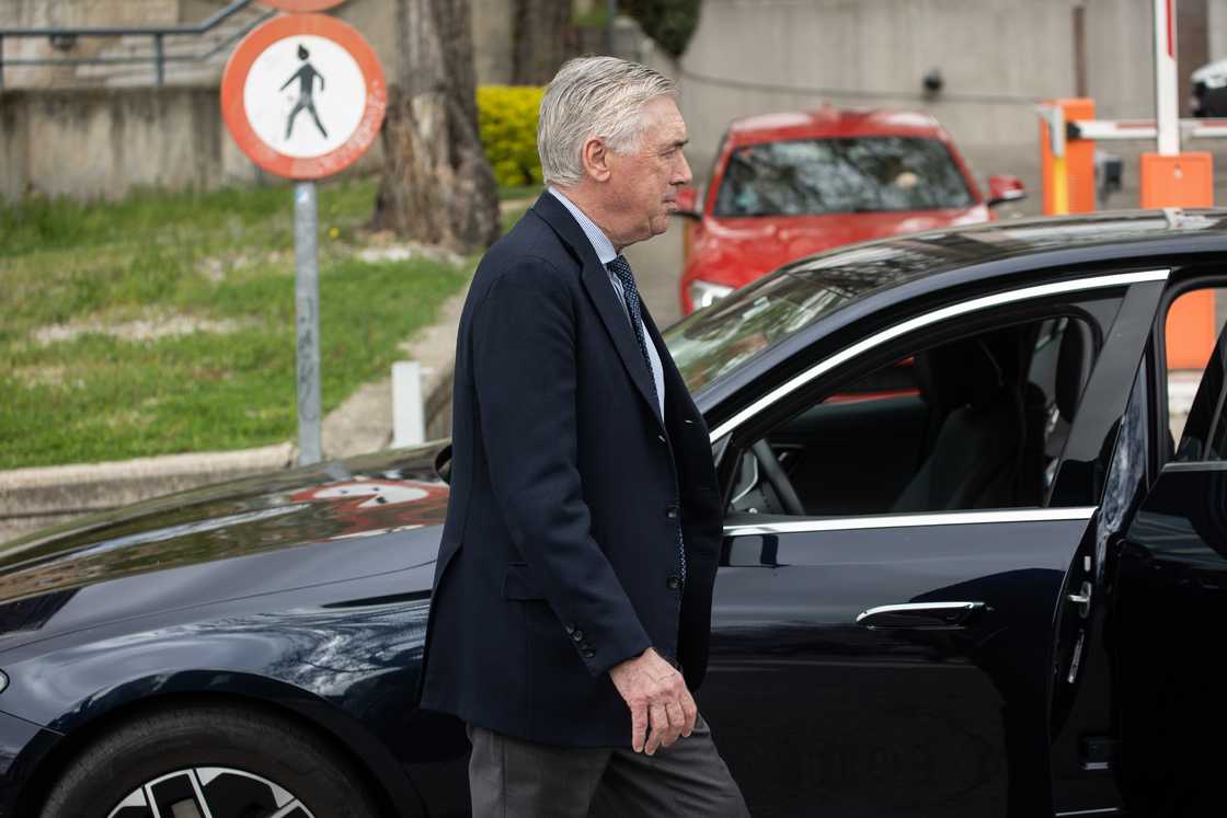 Real Madrid coach Carlo Ancelotti on his way out of testifying before the Provincial Court of Madrid, on 02 April, 2025 in Madrid in the Carlo Ancelotti tax case Real Madrid coach Carlo Ancelotti on his way out of testifying before the Provincial Court of Madrid, on 02 April, 2025 in Madrid in the Carlo Ancelotti tax case
