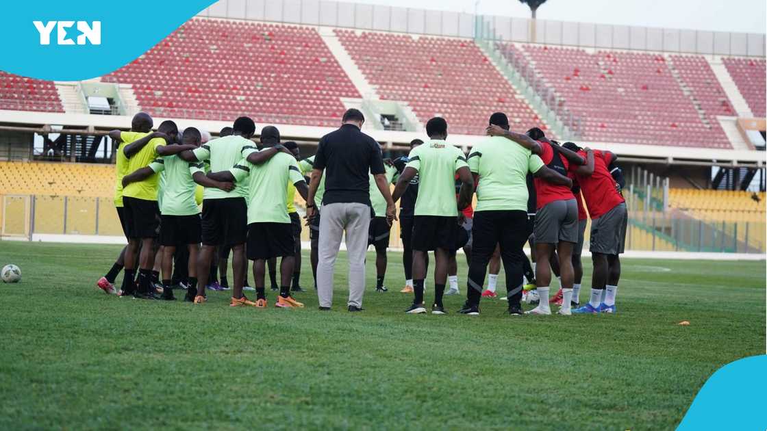 Black Stars of Ghana started training at Accra Sports Stadium on March 17, 2025 ahead of the Ghana vs Chad FIFA World Cup qualifier Black Stars of Ghana started training at Accra Sports Stadium on March 17, 2025 ahead of the Ghana vs Chad FIFA World Cup qualifier
