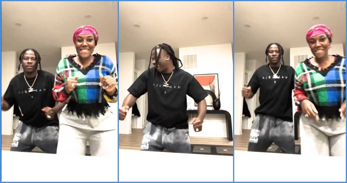 Stonebwoy and his wife, Dr Louisa tried to do the viral shwalabami dance challenge on TikTok Stonebwoy and his wife, Dr Louisa tried to do the viral shwalabami dance challenge on TikTok
