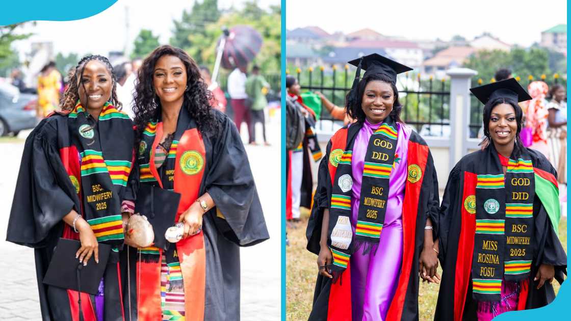 Garden City University College female graduates posing in their gowns. Garden City University College female graduates posing in their gowns.
