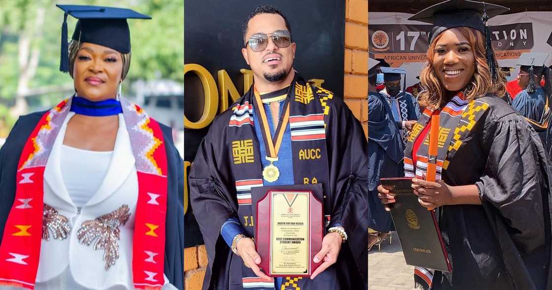 Kalsoume Sinare, Van Vicker, Victoria Lebene graduation Kalsoume Sinare, Van Vicker, Victoria Lebene graduation