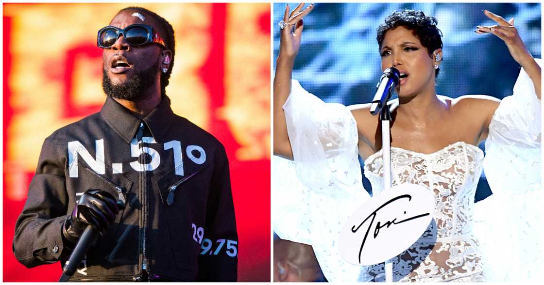 Burna Boy and Toni Braxton. Burna Boy and Toni Braxton.