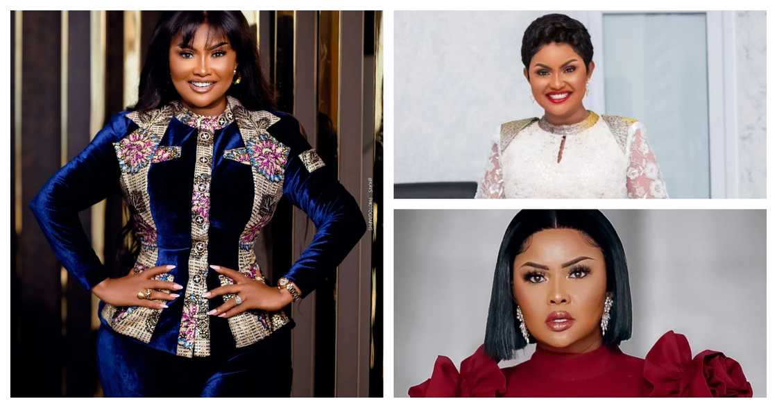 A collage of the beautiful Nana Ama McBrown posing smartly A collage of the beautiful Nana Ama McBrown posing smartly