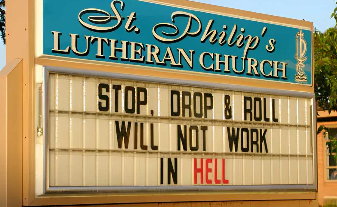 Humorous Church sign for St. Philip's Lutheran Church