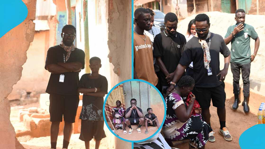 Kobby Kyei visits a woman striggling fro stroke and her son, Ghana, poverty, people, education, galamsey, illegal mining, school, Angle and mother Kobby Kyei visits a woman striggling fro stroke and her son, Ghana, poverty, people, education, galamsey, illegal mining, school, Angle and mother