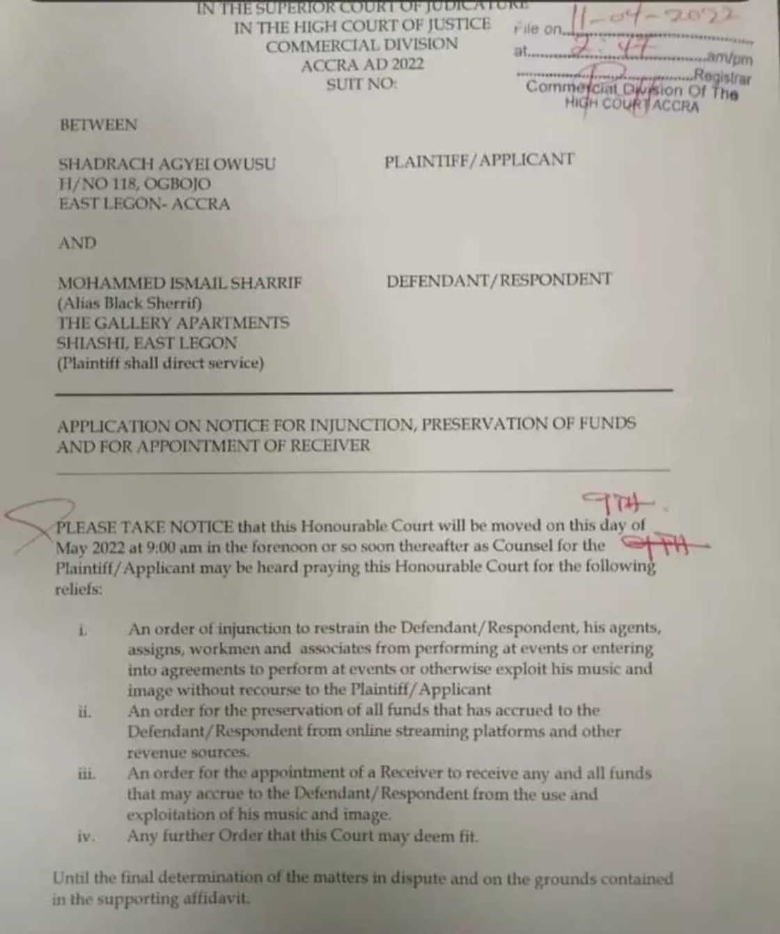 Black Sherif sued Black Sherif sued