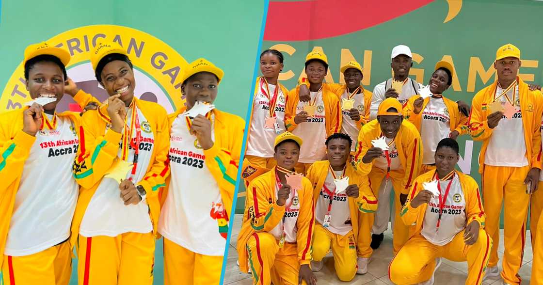 Ghana's arm wrestling team at the African Games 2023