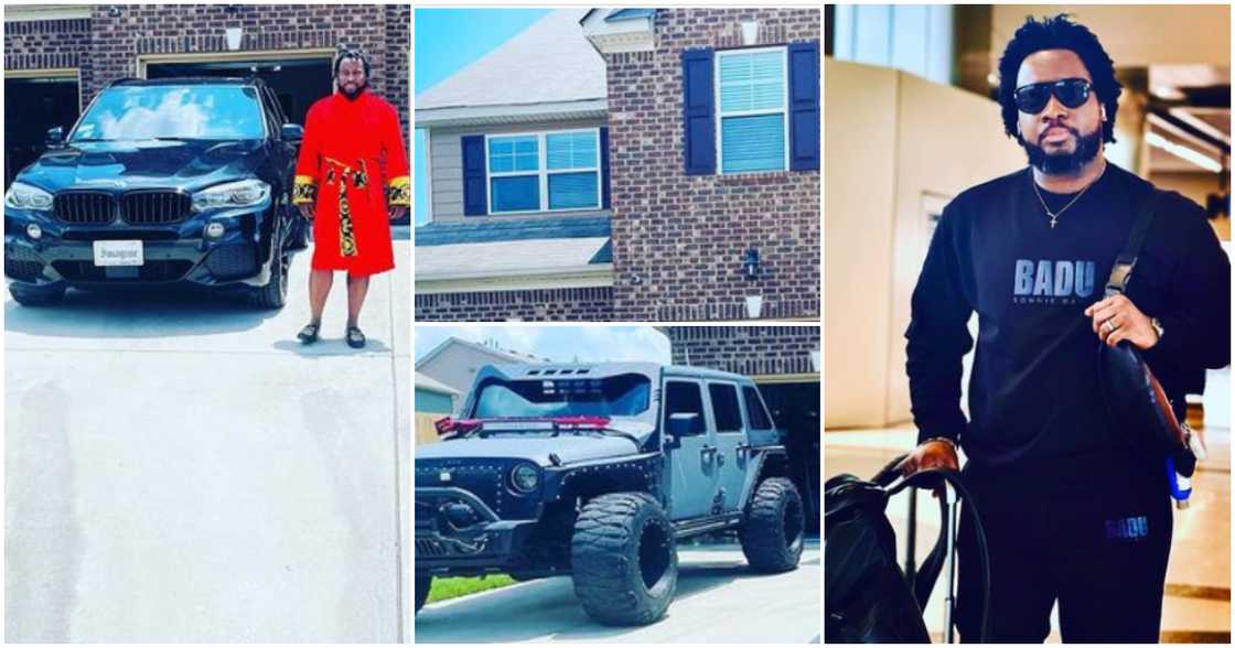 Sonnie Badu shows off expensive whip in his mansion. Sonnie Badu shows off expensive whip in his mansion.