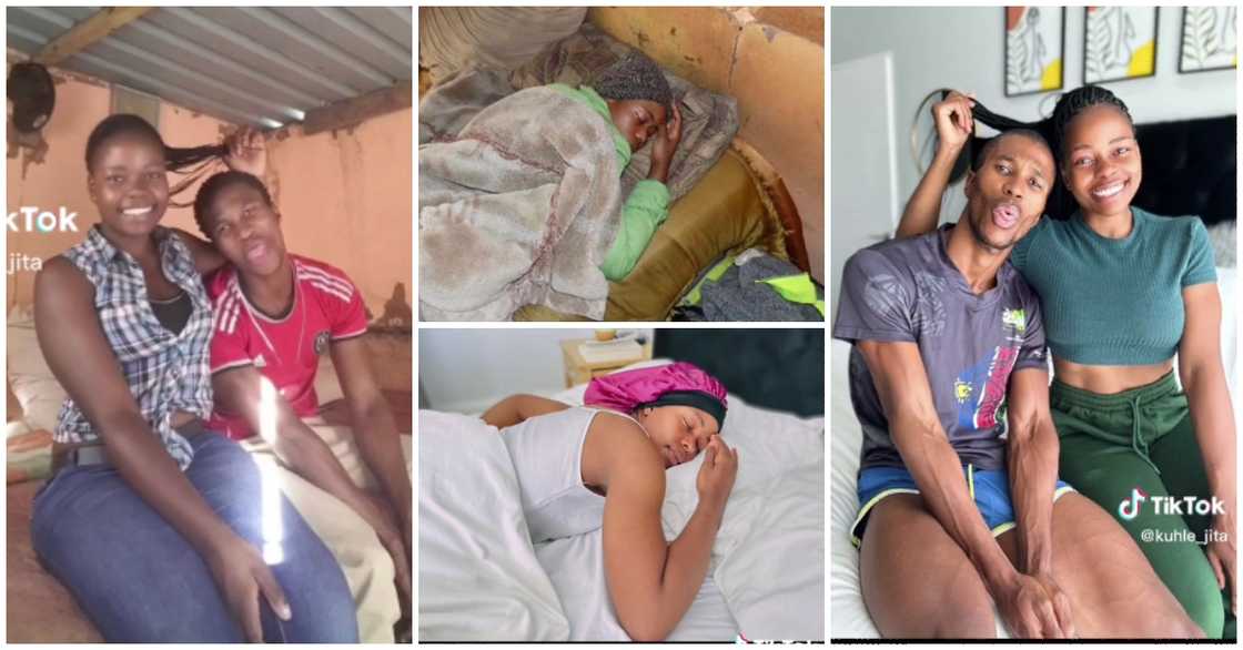 Old and new photos of couple Old and new photos of couple