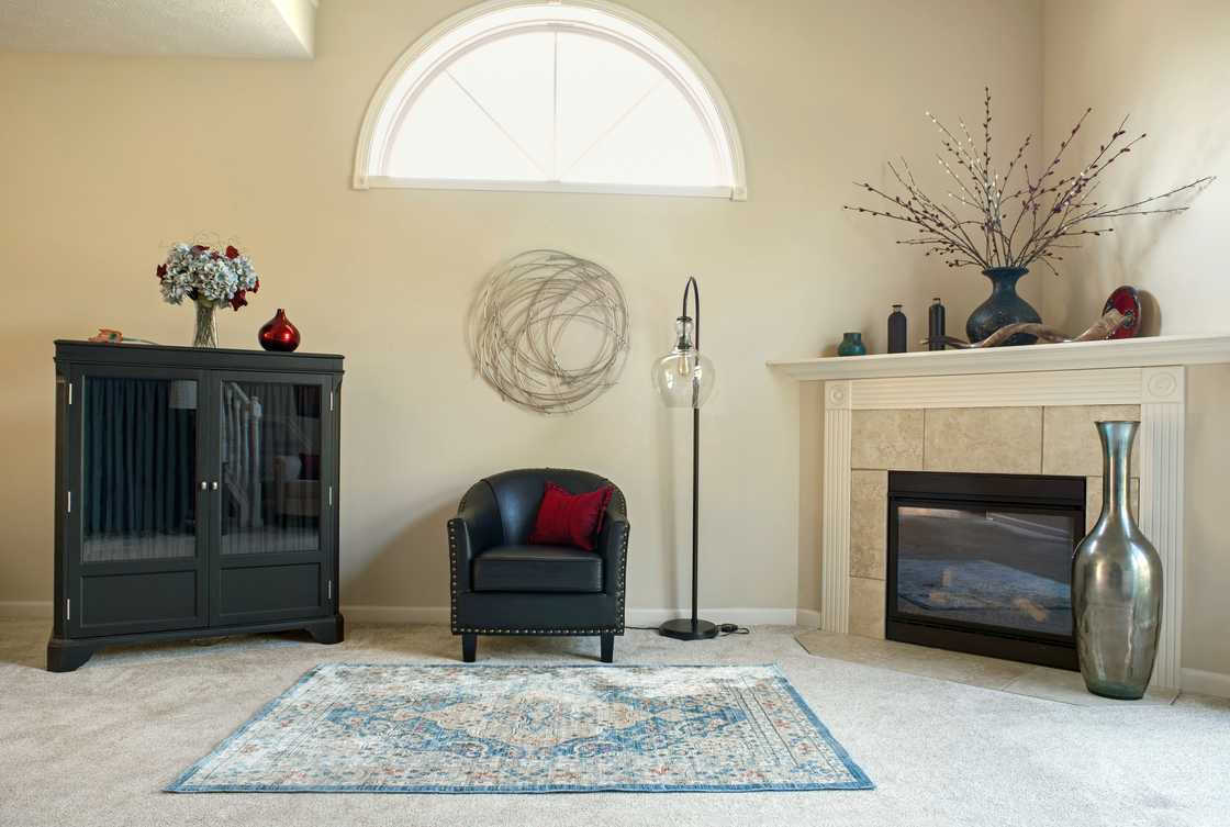 Awkward living room layout with a fireplace Awkward living room layout with a fireplace