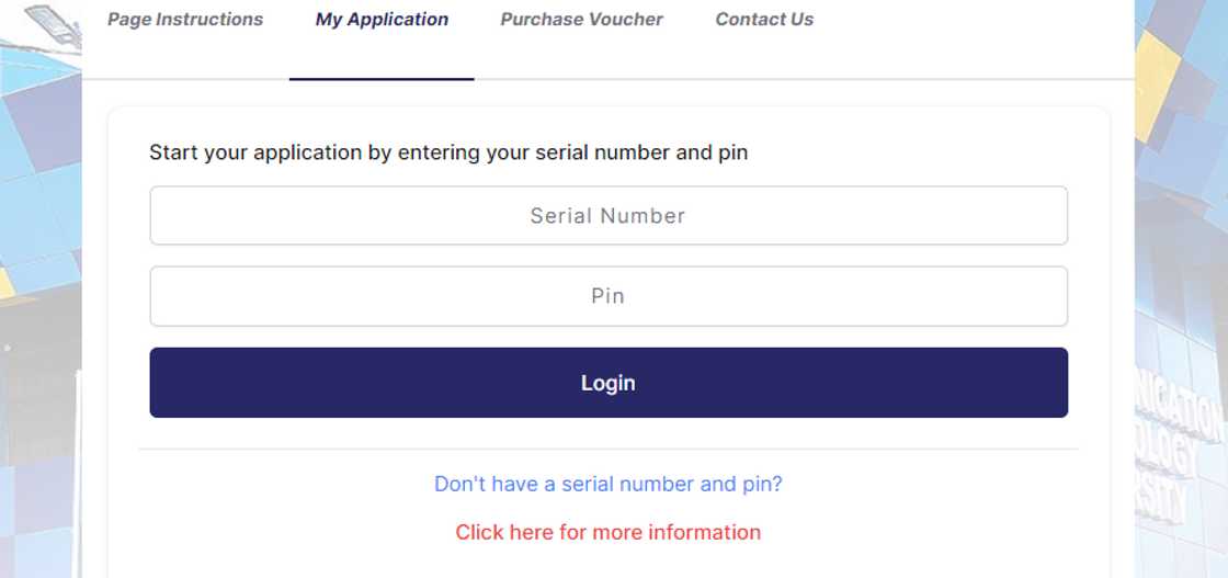 The Ghana Technology University College application portal The Ghana Technology University College application portal