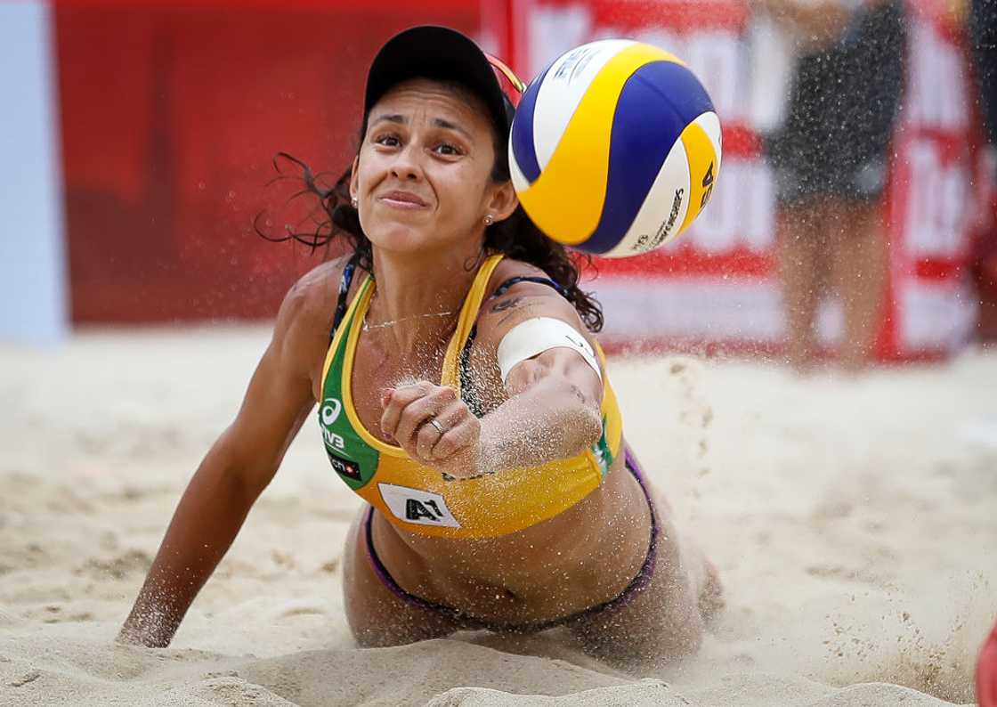 Female beach volleyball players