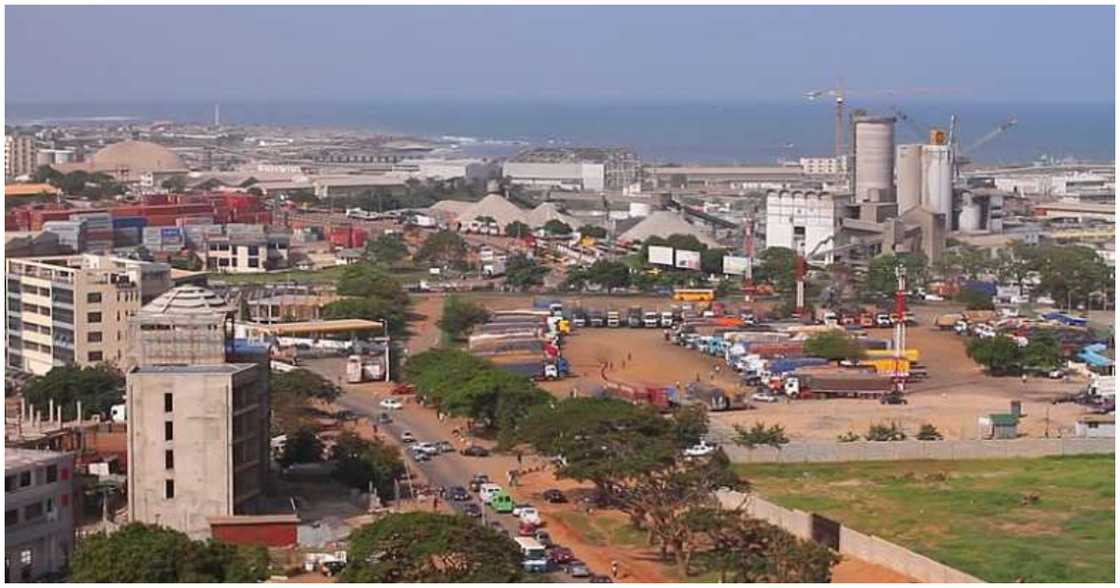 Aerial view of the industrial city of Tema Aerial view of the industrial city of Tema