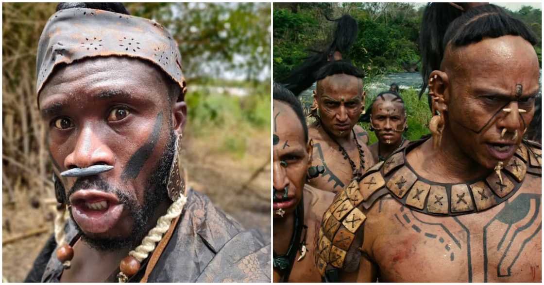 Ras Nene dresses like Apocalypto movie characters in new skit