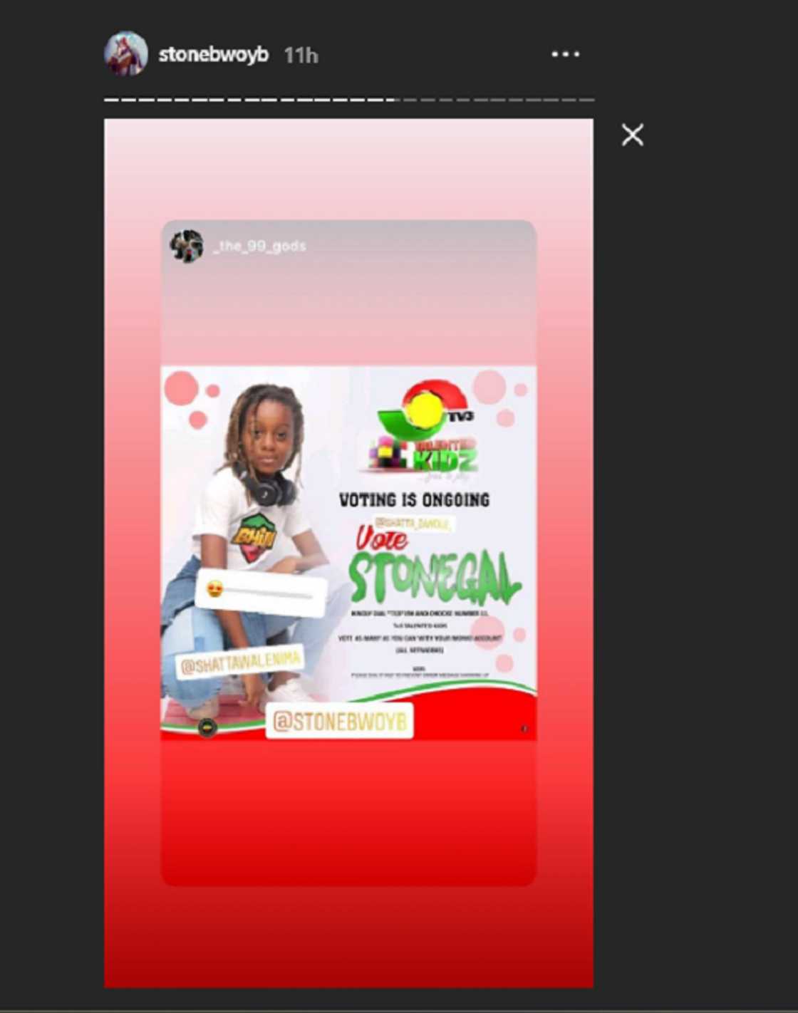 Stonebwoy campaigns for votes for Stonegirl in Talented Kids competition