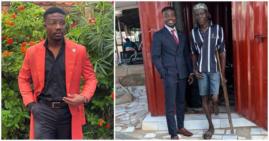 Edward Asare visits physically challenged who helped fix his damaged shoes years back Edward Asare visits physically challenged who helped fix his damaged shoes years back