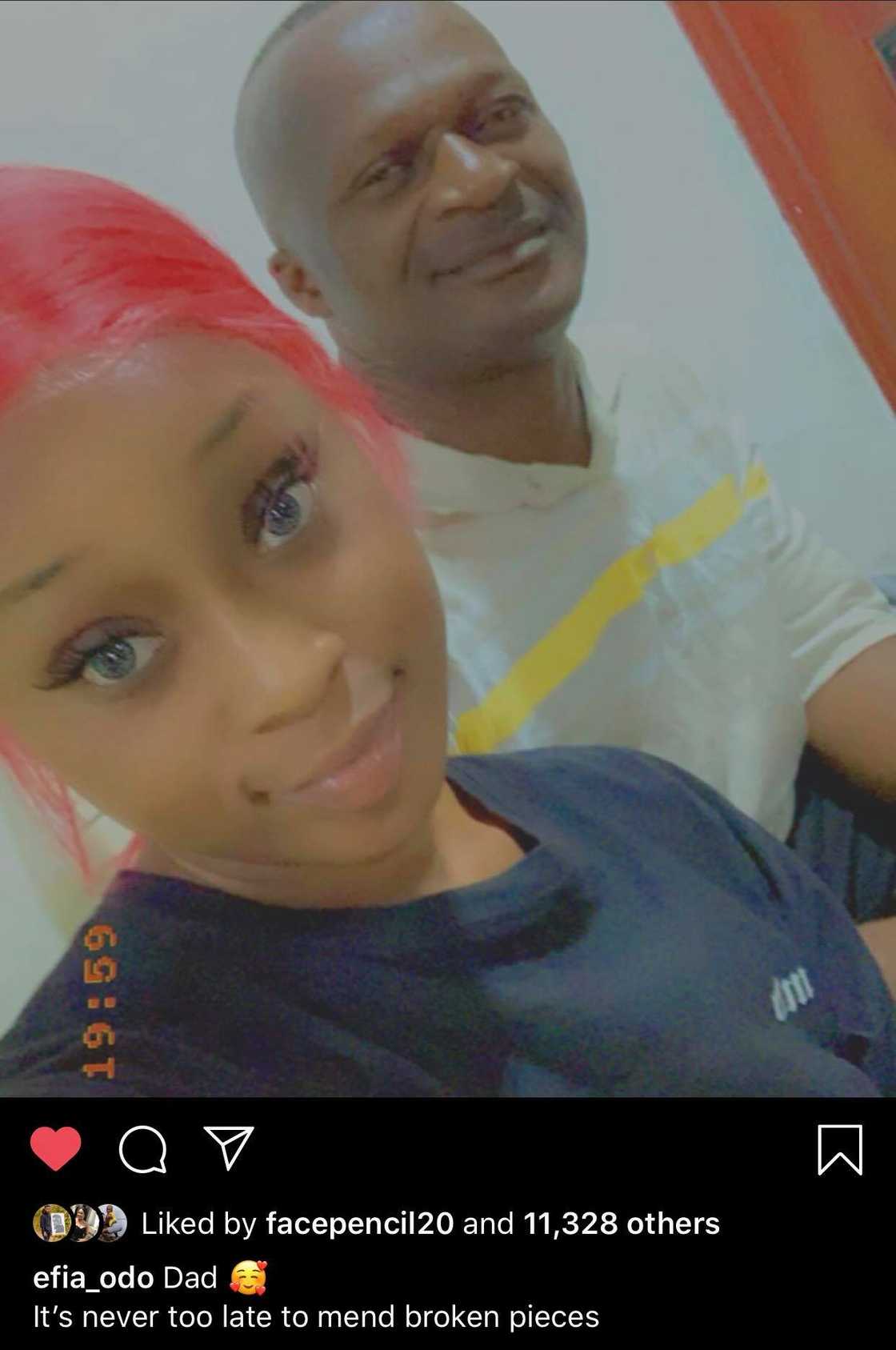 Efia Odo flaunts her father in new photo Efia Odo flaunts her father in new photo