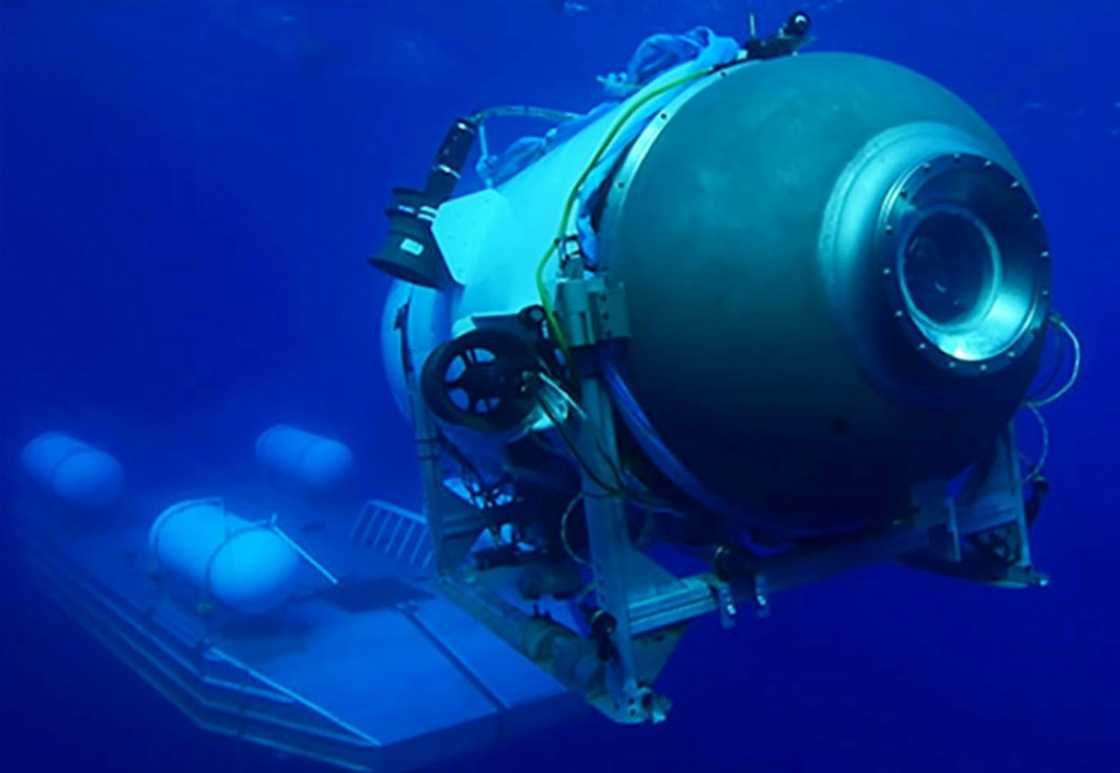 This undated image courtesy of OceanGate Expeditions, shows their Titan submersible launching from a platform This undated image courtesy of OceanGate Expeditions, shows their Titan submersible launching from a platform