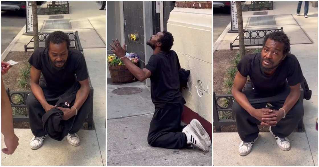 Peter Bond interviews homeless man Peter Bond interviews homeless man