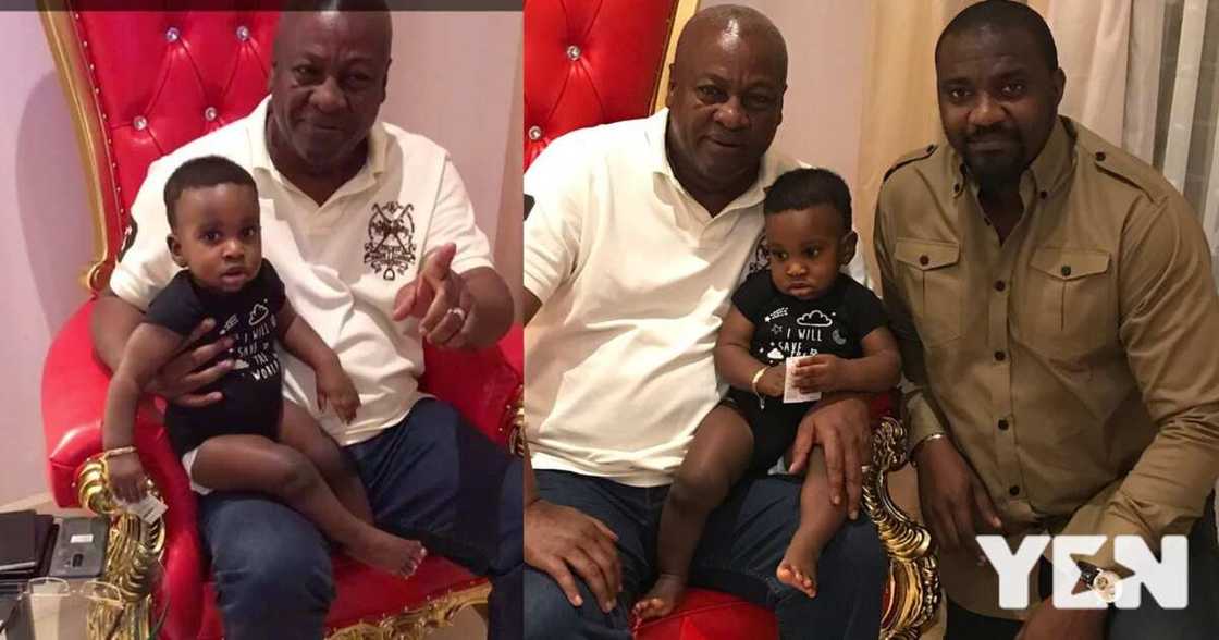 John Dumelo's son with John Mahama