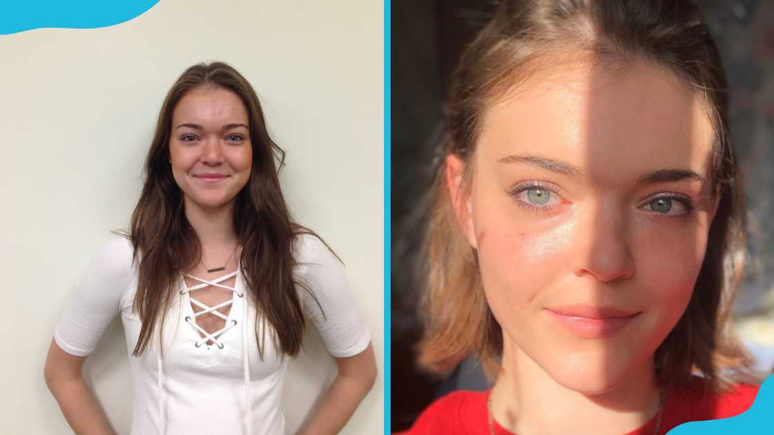 Harper Carroll poses for a photo (L). She smiles for a selfie (R) Harper Carroll poses for a photo (L). She smiles for a selfie (R)