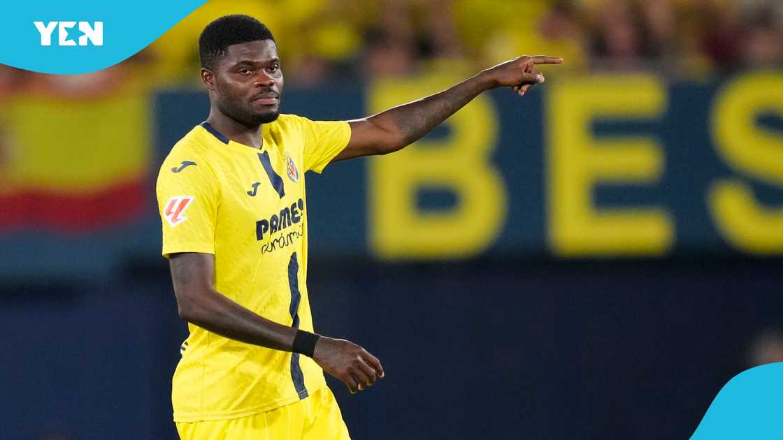 Thomas Partey looks on during his debut for Villarreal against Real Oviedo in La Liga. Photo by NurPhoto. Thomas Partey looks on during his debut for Villarreal against Real Oviedo in La Liga. Photo by NurPhoto.