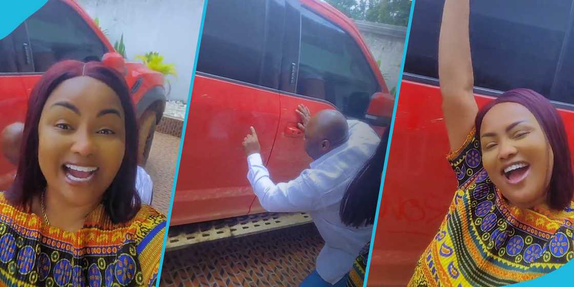 Nana Ama McBrown's friend writes on her Ford Ranger Raptor Nana Ama McBrown's friend writes on her Ford Ranger Raptor