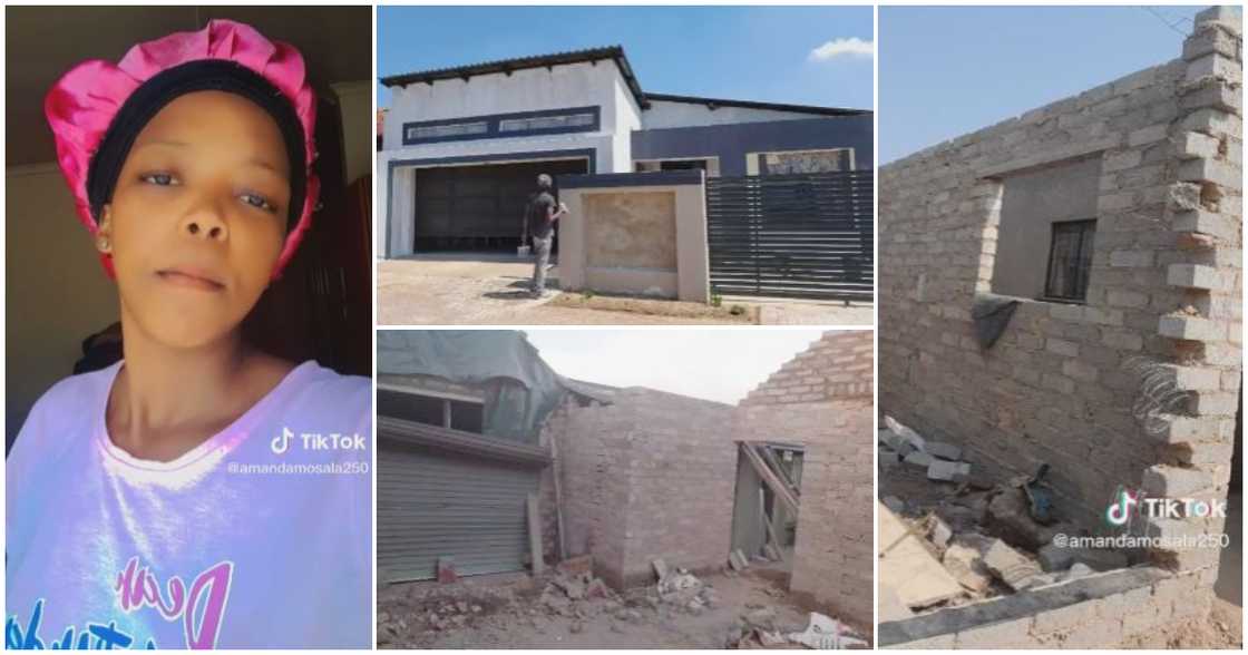 Photos of a lady and a renovated house Photos of a lady and a renovated house