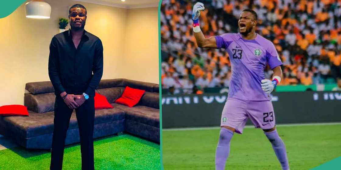 Video of Super Eagles goalkeeper Stanley Nwabali kissing mystery woman leaks online