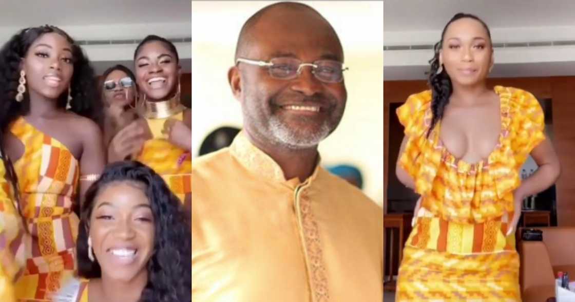 Ken Agyapong's daughters show off beauty in stunning kente as they drop their names