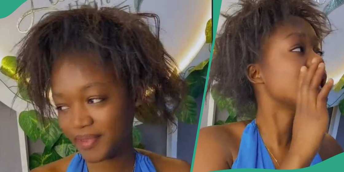 The lady could be seen sleeping in the car The lady could be seen sleeping in the car