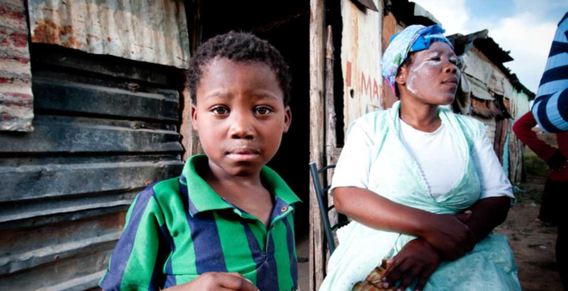 Young boy with his mother