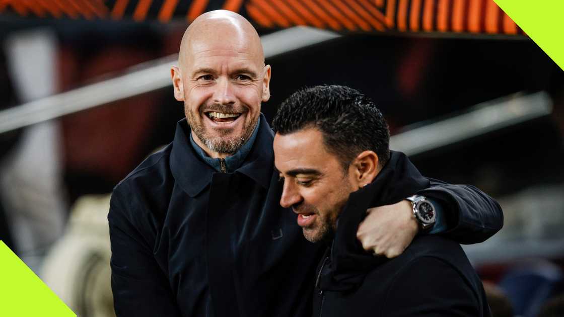 Xavi and Erik ten Hag faced each other when Manchester United and Barcelona met in the Europa League Xavi and Erik ten Hag faced each other when Manchester United and Barcelona met in the Europa League