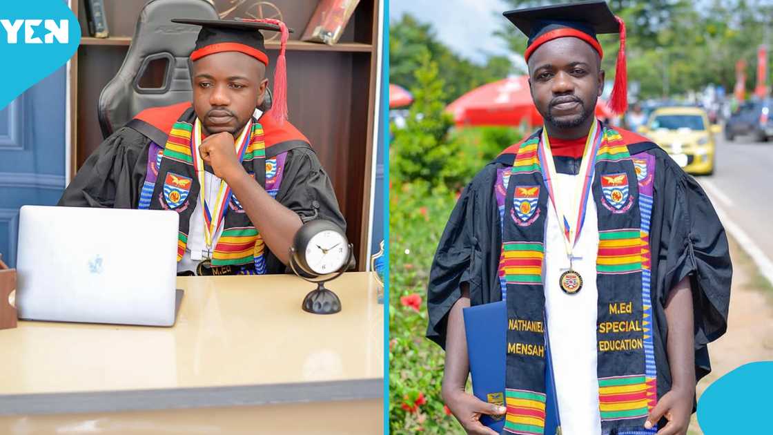 Ajeezay Graduation, University of Cape Coast, UCC 2025 Graduation, Ajeezay Master's Degree, Ghanaian Comedian, UCC Graduate Ceremony, Nathaniel Mensah