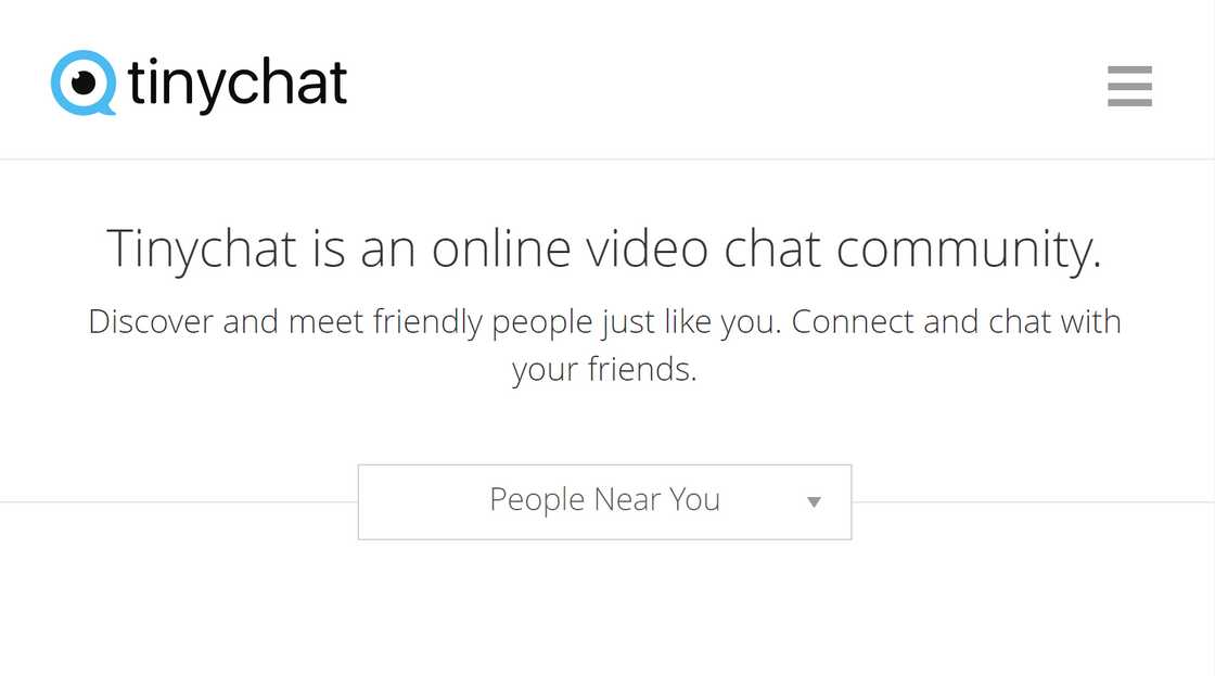 Tinychat's homepage. Tinychat's homepage.