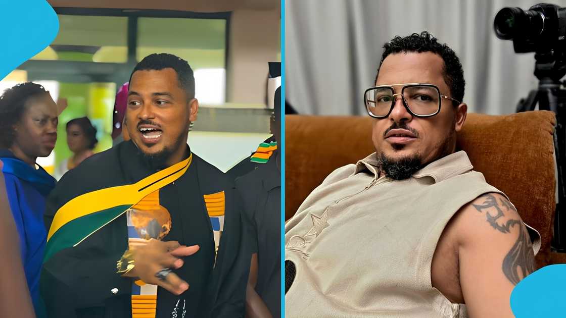 Van Vicker, Van Vicker graduation, Wisconsin International University College, LLB degree Ghana, Van Vicker lawyer, Ghanaian actor graduation