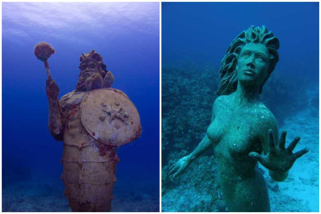 underwater statues