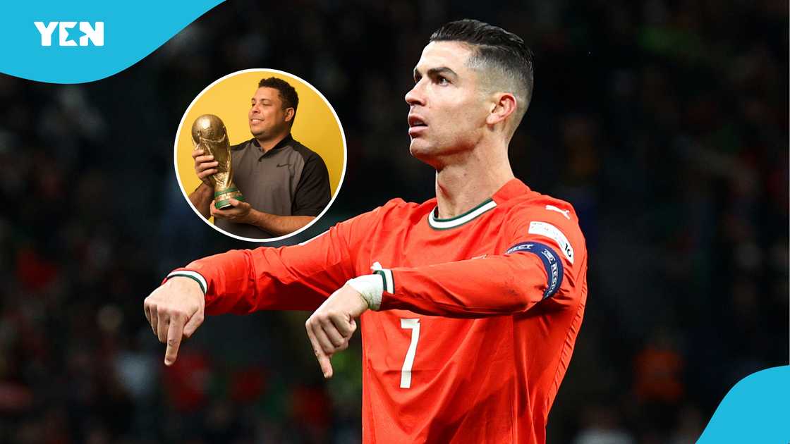 Cristiano Ronaldo of Portugal celebrates scoring his team's second goal during the UEFA Nations League Quarterfinal Leg Two match between Portugal and Denmark at Estadio Jose Alvalade on March 23, 2025 Cristiano Ronaldo of Portugal celebrates scoring his team's second goal during the UEFA Nations League Quarterfinal Leg Two match between Portugal and Denmark at Estadio Jose Alvalade on March 23, 2025