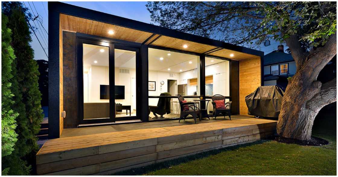 A container house built for residential purposes A container house built for residential purposes