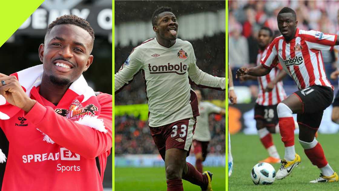 Asamoah Gyan and Sulley Muntari at Sunderland.