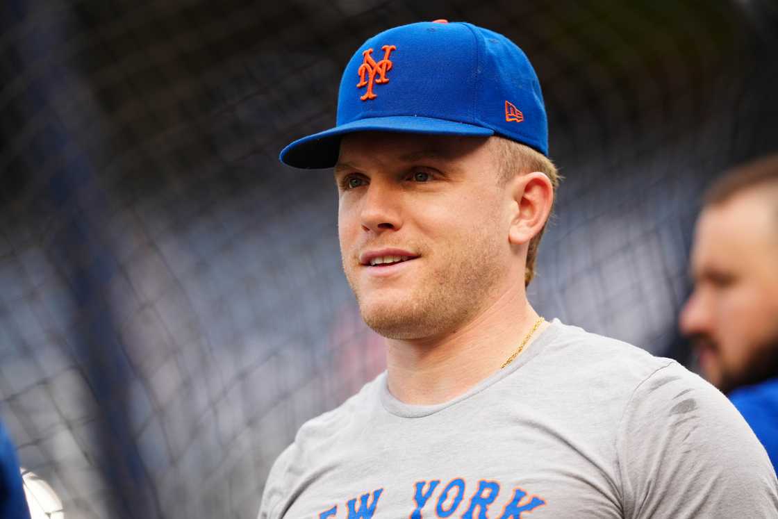 Harrison Bader looks on during batting practice before the game