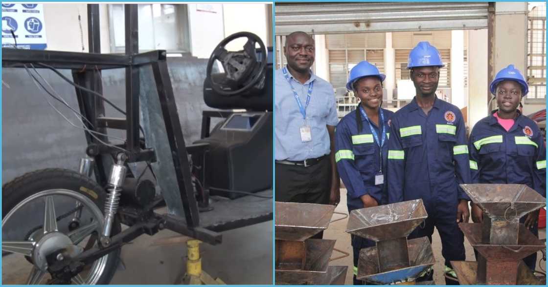 Photo of a vehicle and a KsTU students Photo of a vehicle and a KsTU students