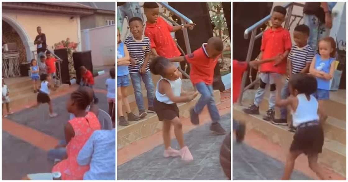 Little girl leaves guests screaming as she bends neck and showed off sweet legwork dance in video Little girl leaves guests screaming as she bends neck and showed off sweet legwork dance in video