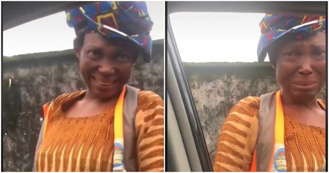 Elderly lady moved to tears Elderly lady moved to tears