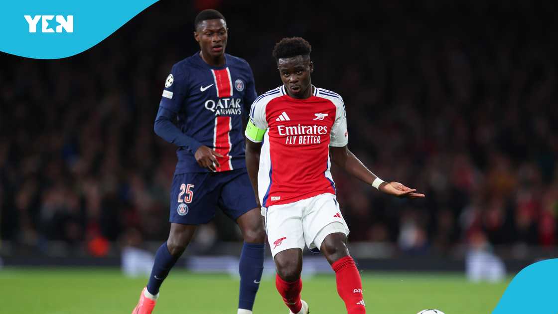 Arsenal, PSG, Supercomputer, Champions League, Nuno Mendes, Bukayo Saka Arsenal, PSG, Supercomputer, Champions League, Nuno Mendes, Bukayo Saka