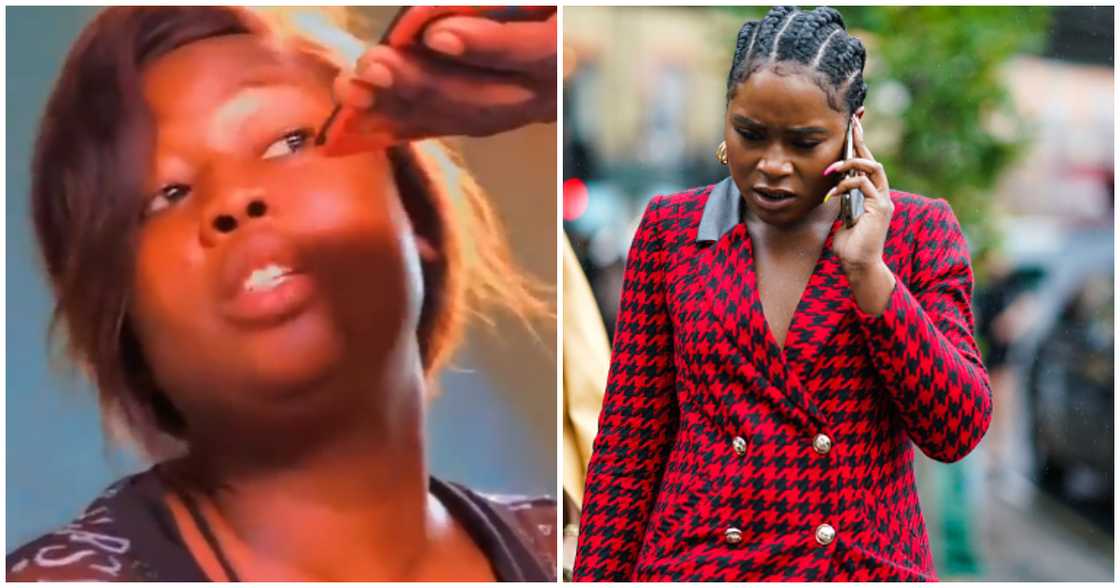 Young African Lady speaking on the phone Young African Lady speaking on the phone