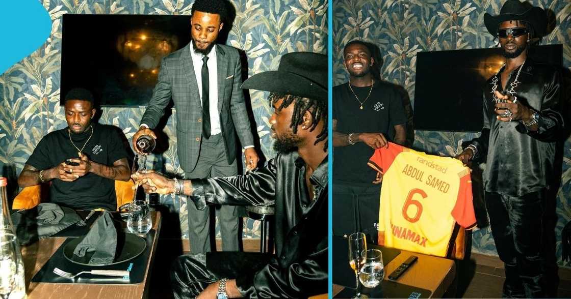 Black Stars player Salis Abdul Sameed hangs out with Black Sherif Black Stars player Salis Abdul Sameed hangs out with Black Sherif