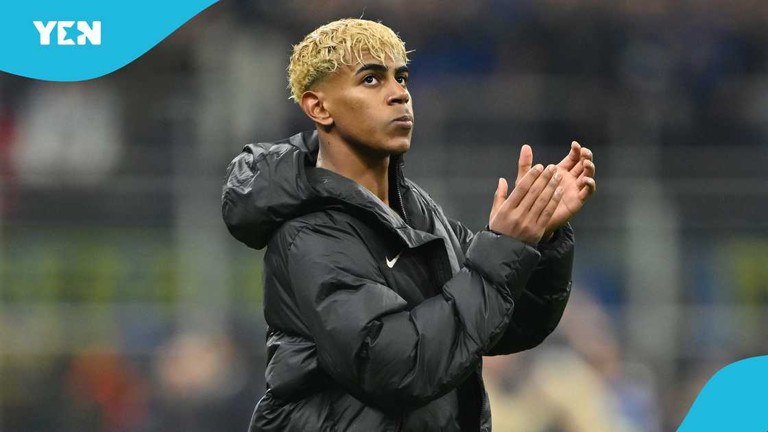 Lamine Yamal, FC Barcelona, Giuseppe Meazza, Inter Milan, Champions League, semi-final. Lamine Yamal, FC Barcelona, Giuseppe Meazza, Inter Milan, Champions League, semi-final.